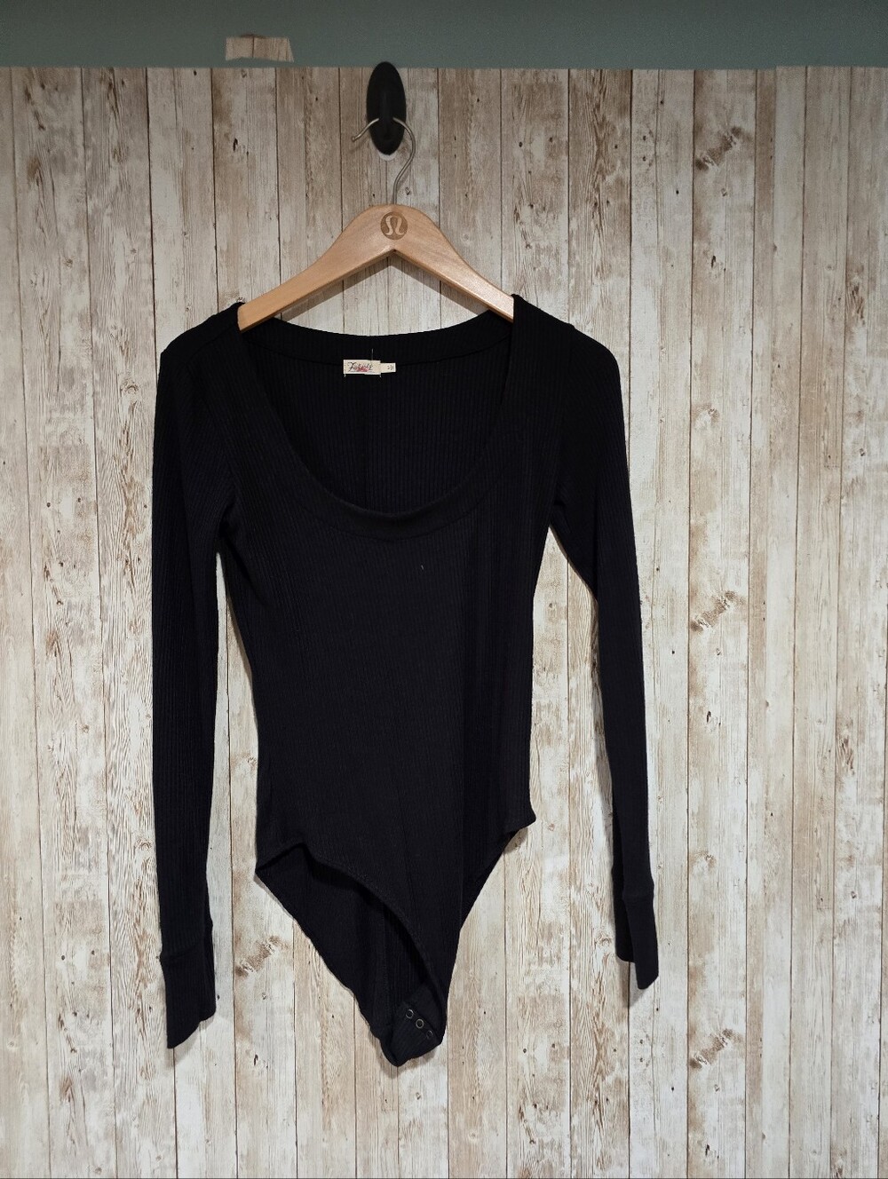 Faherty Sexy Ribbed Minimalist Legend Monroe Black Bodysuit S